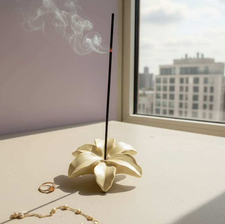 Porte-encens Lys jaune